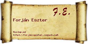 Forján Eszter névjegykártya